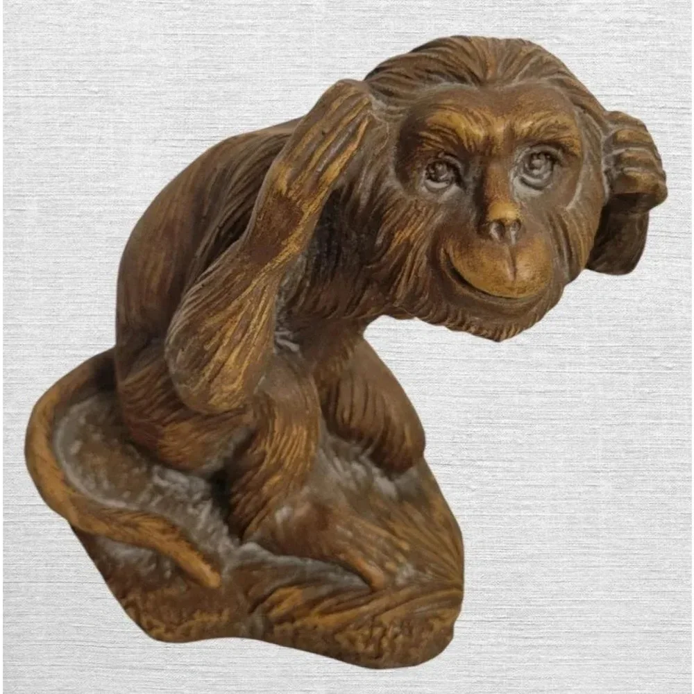 Whimsical See No Evil, Hear No Evil, Speak No Evil Monkey Room Statues